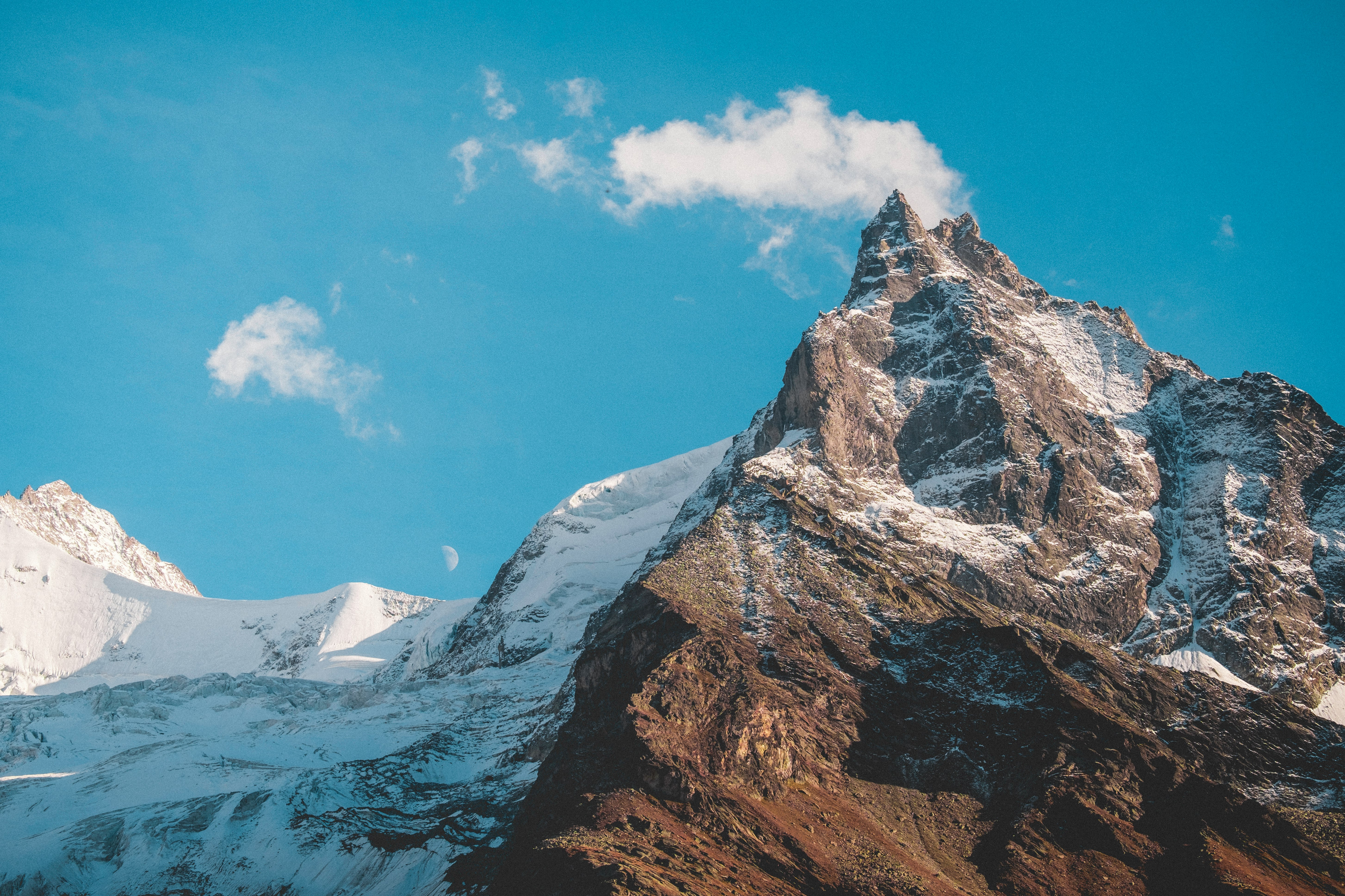 snow covered mountain photography